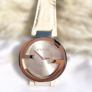 ⬇️ 🆕 GUCCI 18k GOLD INTERLOCKING G WATCH